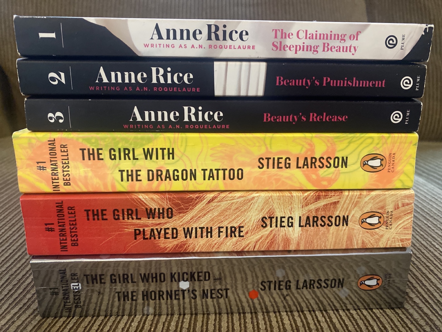 Collection of Anne Rice and Stieg Larsson Novels