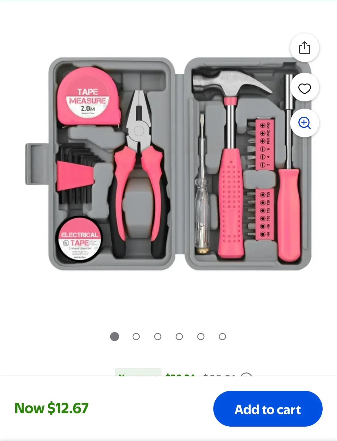 Pink Hand Tool Kit with Carrying Case image indicator(3)