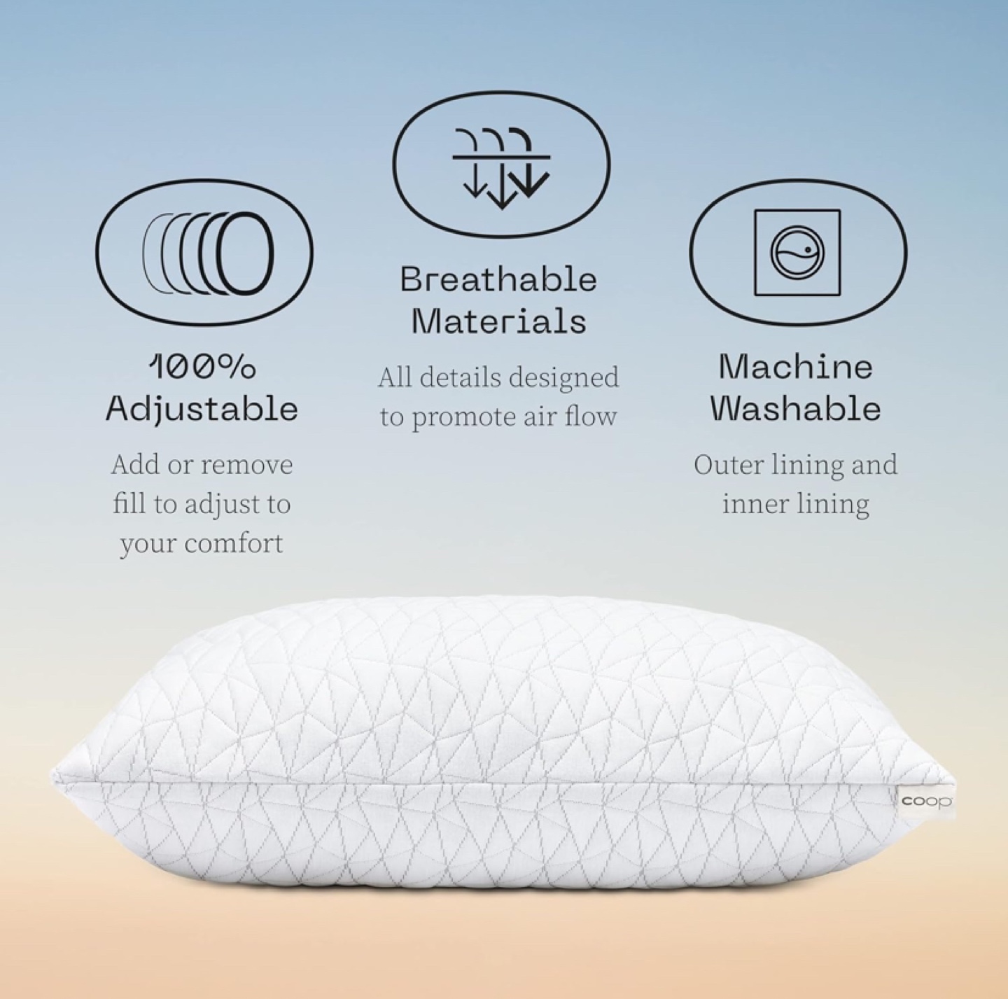 Coop Home Goods Original Adjustable Pillow - Sealed - photo 5