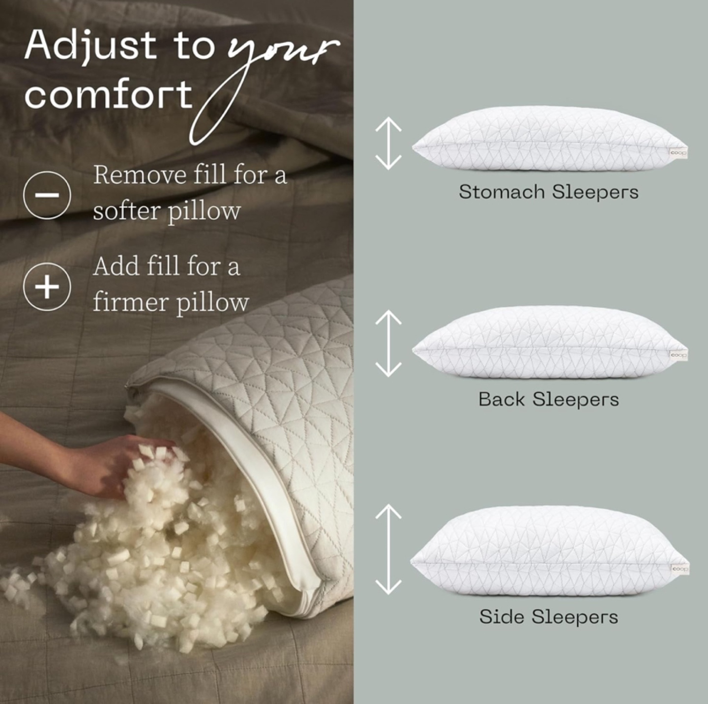 Coop Home Goods Original Adjustable Pillow - Sealed - photo 2
