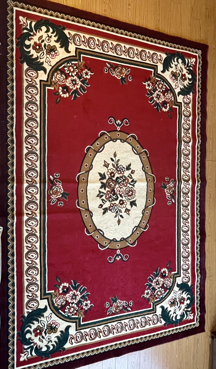Large Red Floral Area Rug - photo 2