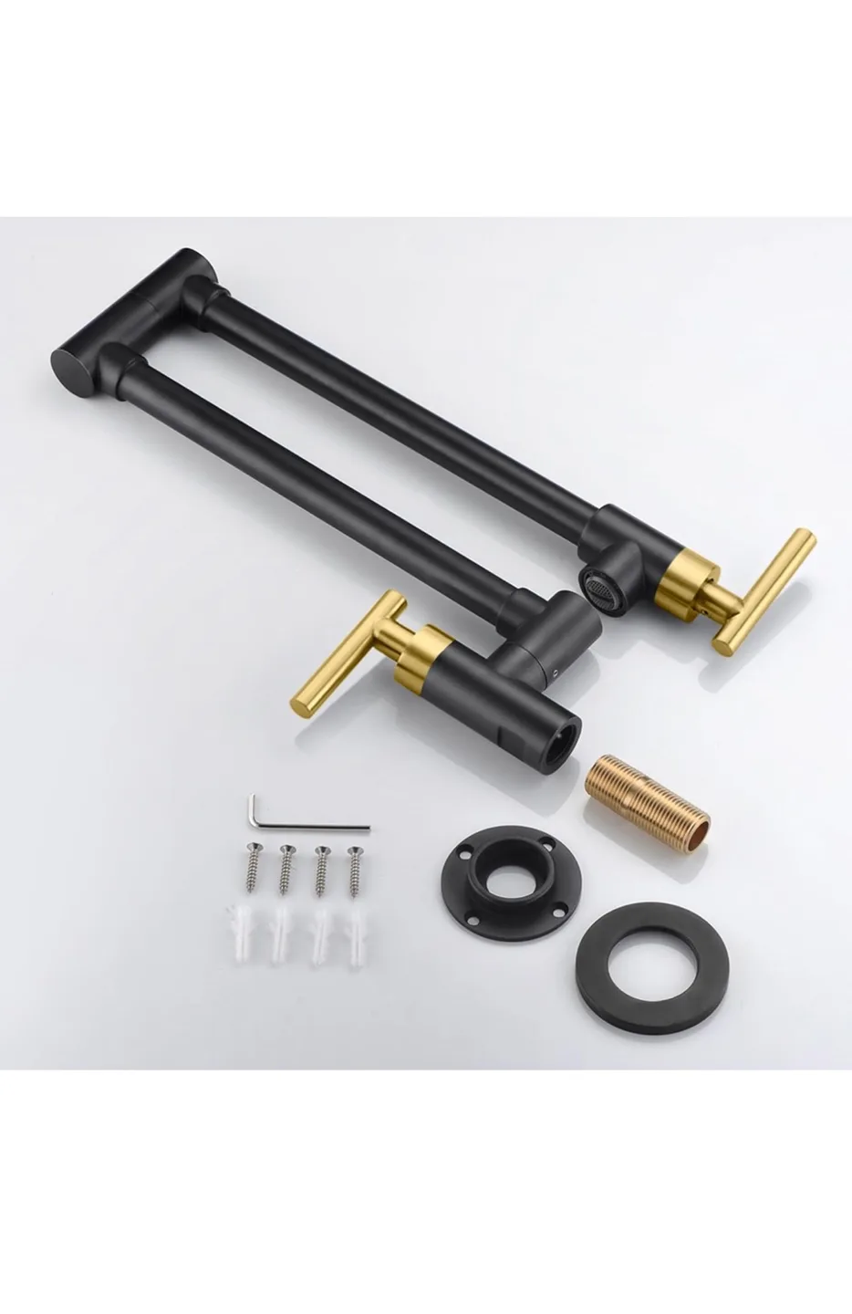SUMERAIN Black and Gold Pot Filler Faucet thumbnail