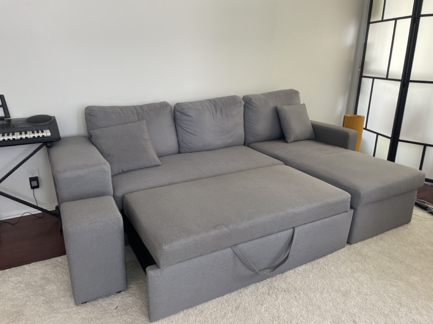 Corner Sectional Sofa-Bed with Storage