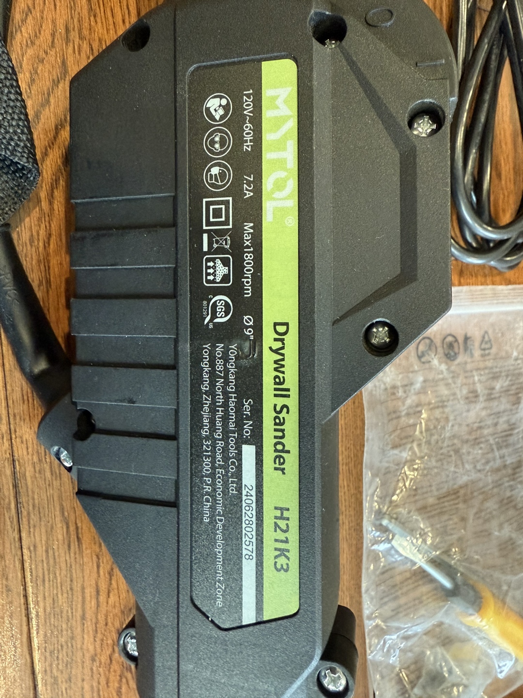 Drywall Sander MYTOL H21K3 7.2 amp 1800RPM - photo 4
