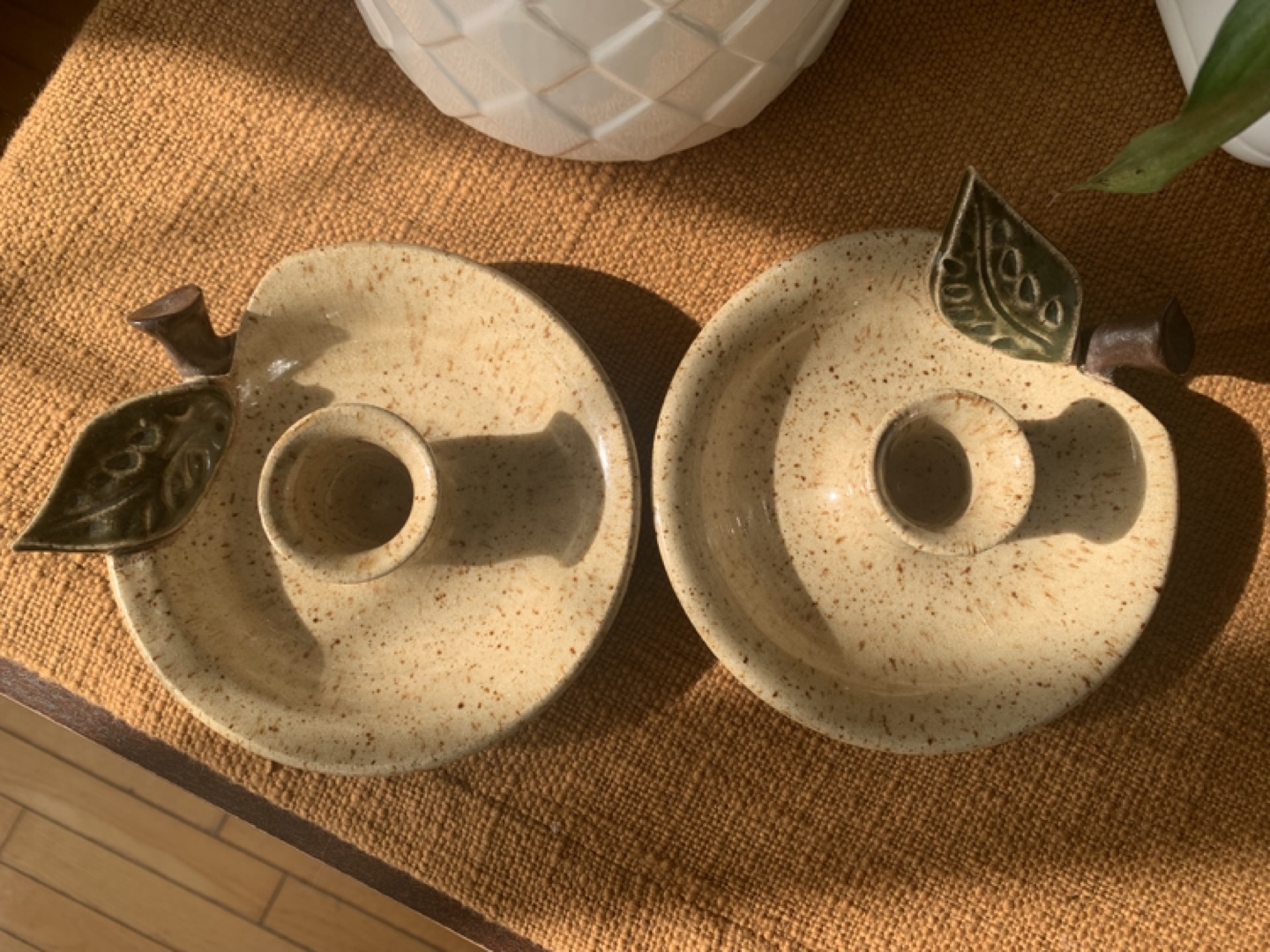 Pair of Vintage Apple Shaped Candle Holders