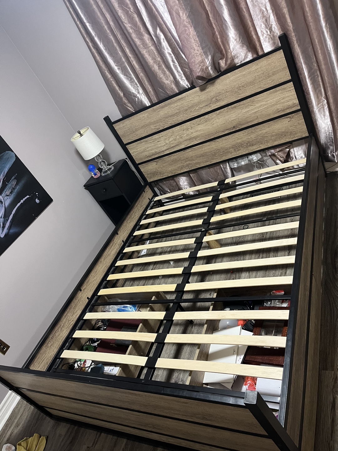 Queen-size bed frame with storage - photo 2