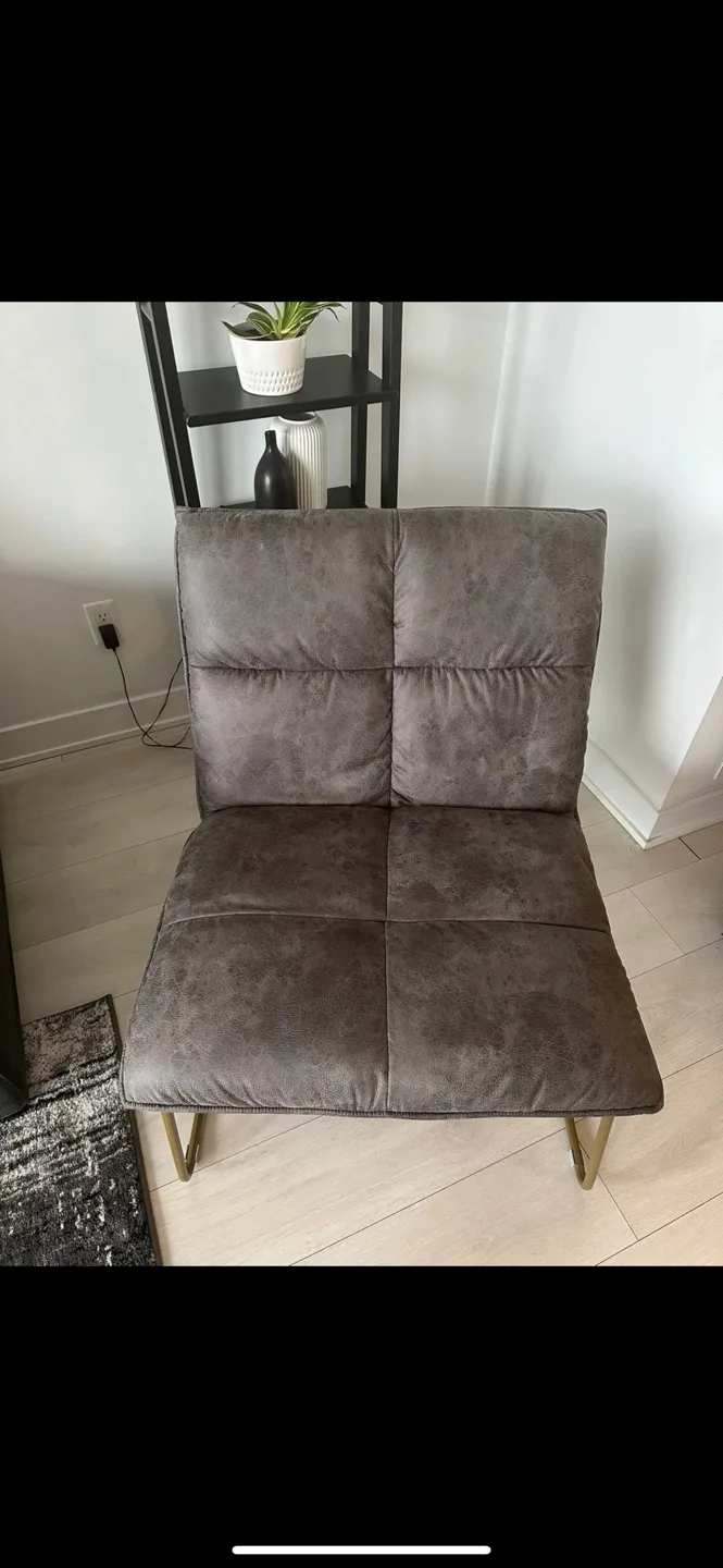 Set of Two - Modern Accent Chair with Gold Legs image indicator(2)