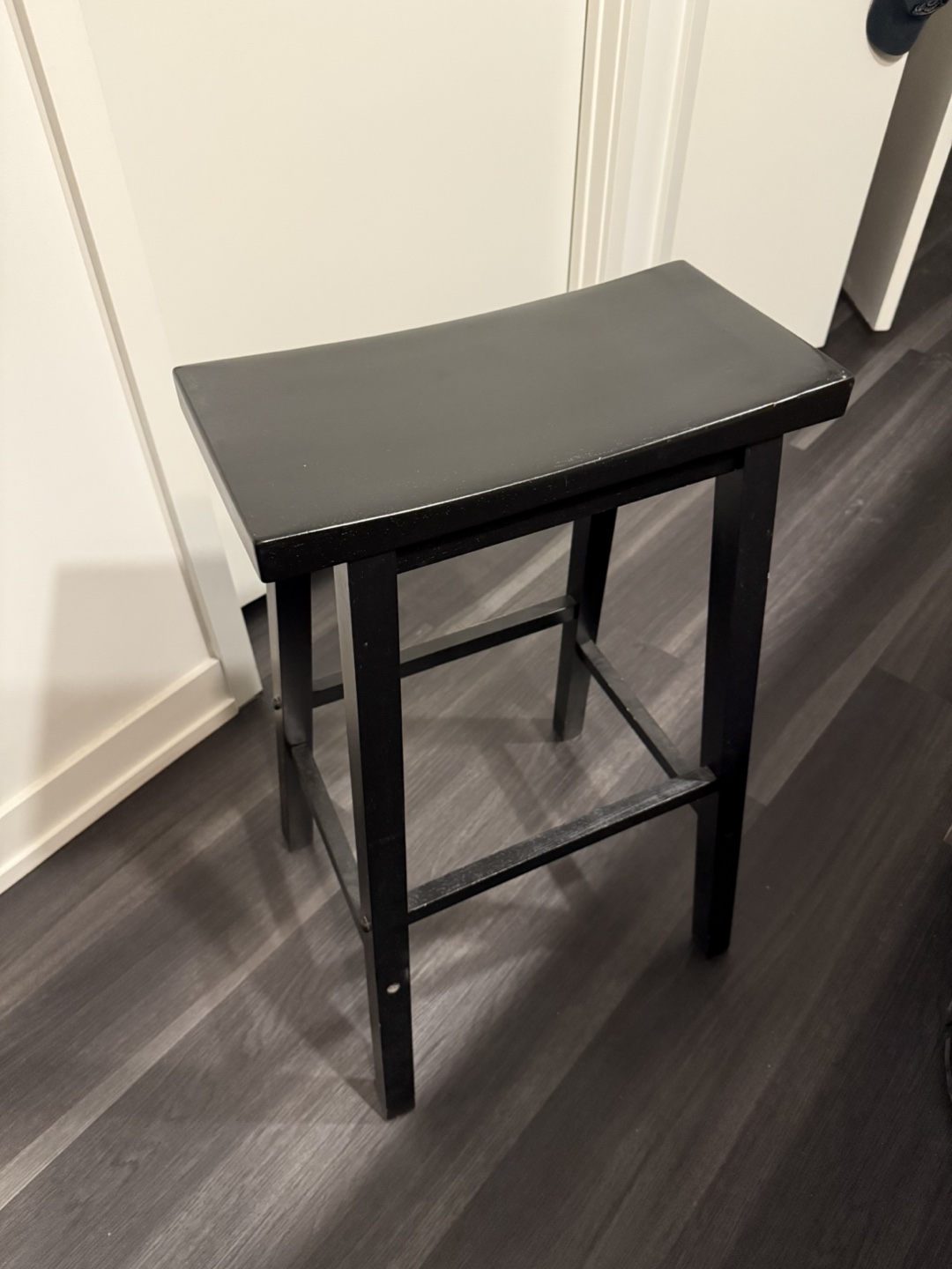 Black Wooden Bar Stool