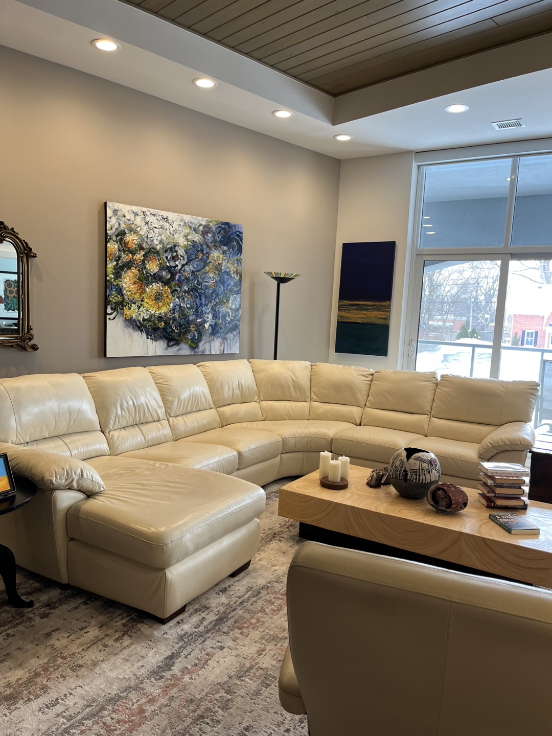 Natuzzi leather sectional - photo 2