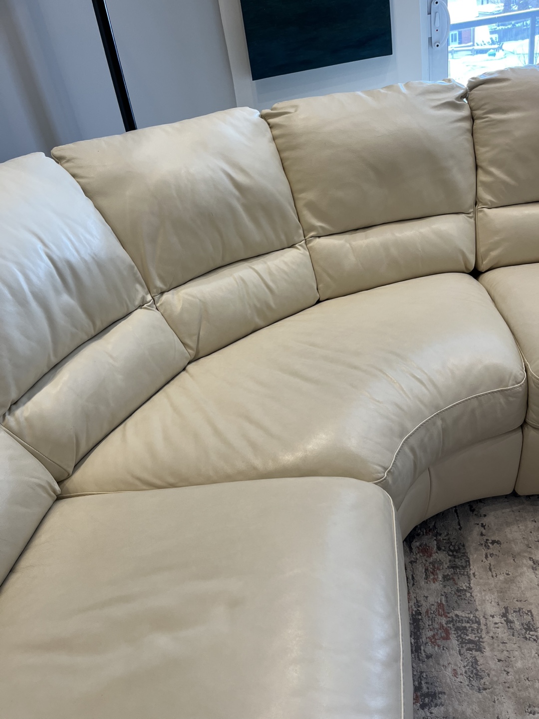 Natuzzi leather sectional - photo 4