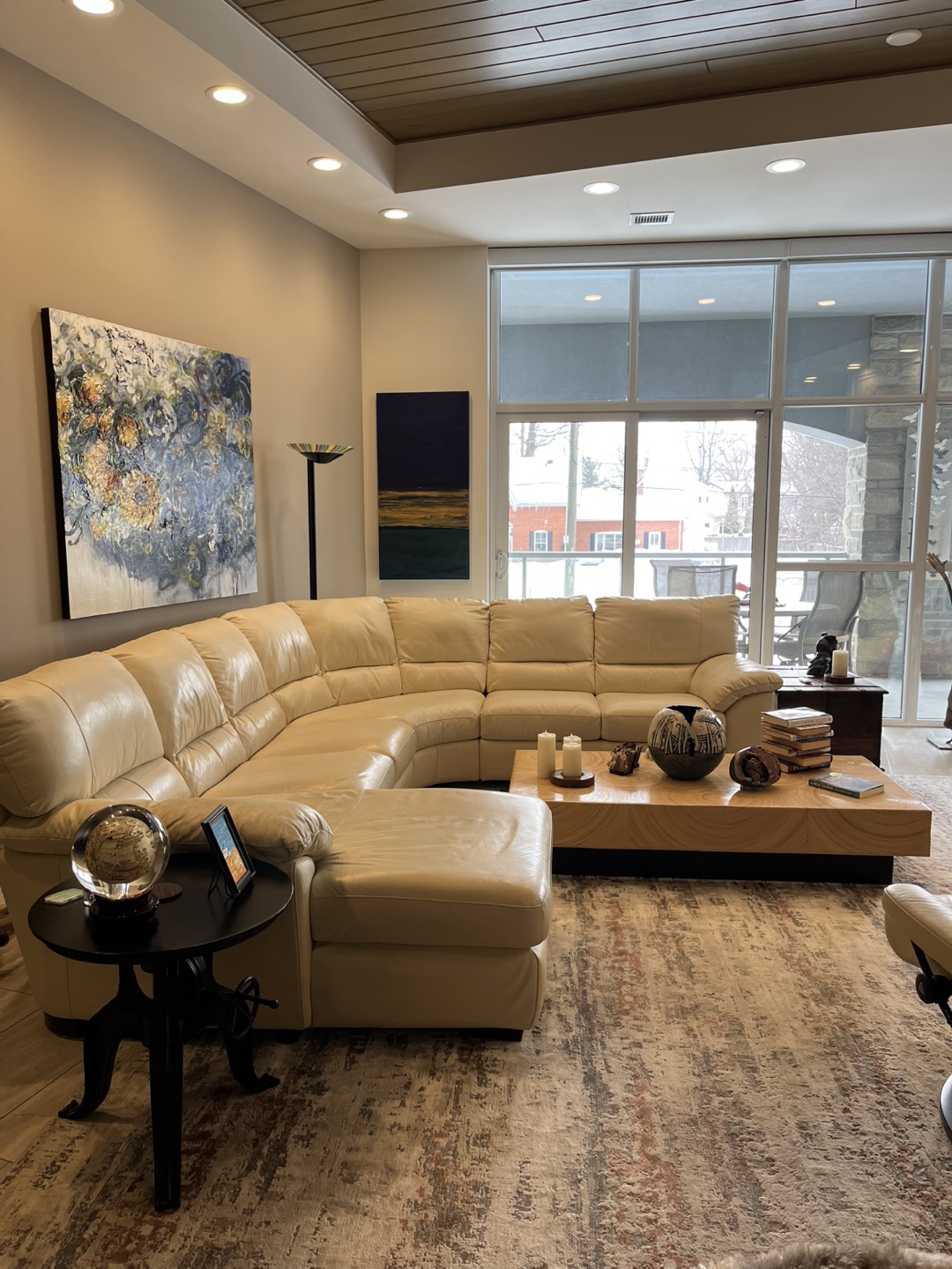 Natuzzi leather sectional - photo 3