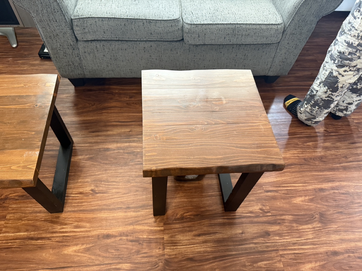 Live Edge Coffee Table Set with Black wooden Legs - photo 3