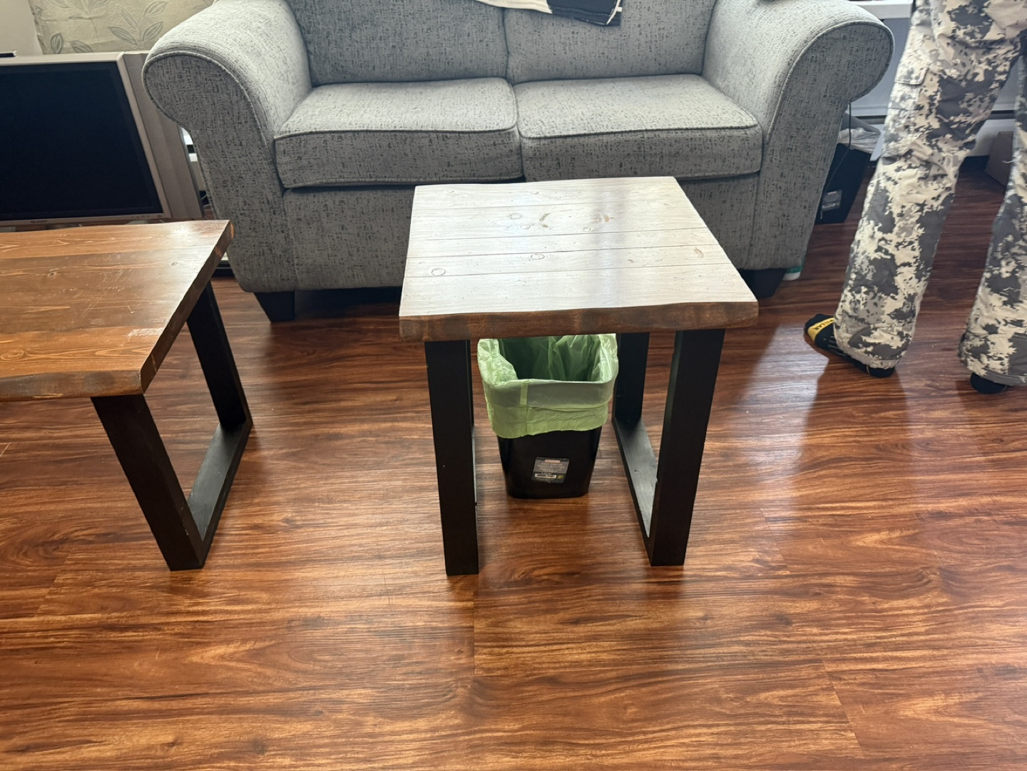 Live Edge Coffee Table Set with Black wooden Legs - photo 4