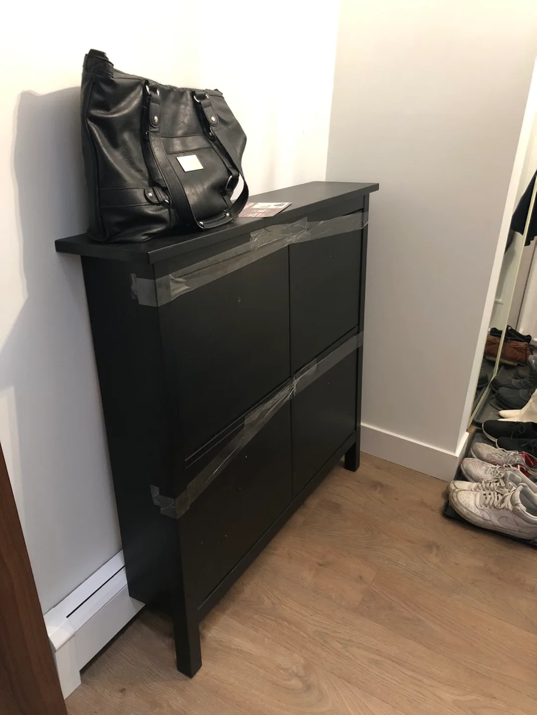 IKEA HEMNES Shoe Cabinet - Black-Brown image indicator(2)