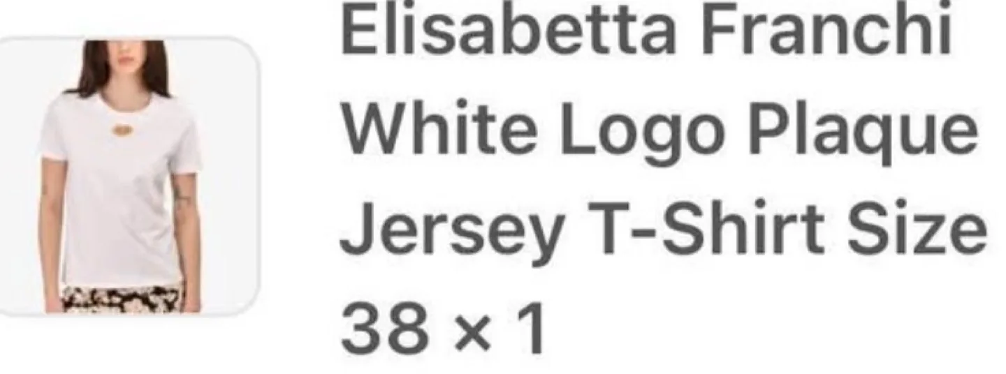 Elisabetta Franchi White Jersey T-Shirt with Logo Plaque image indicator(6)