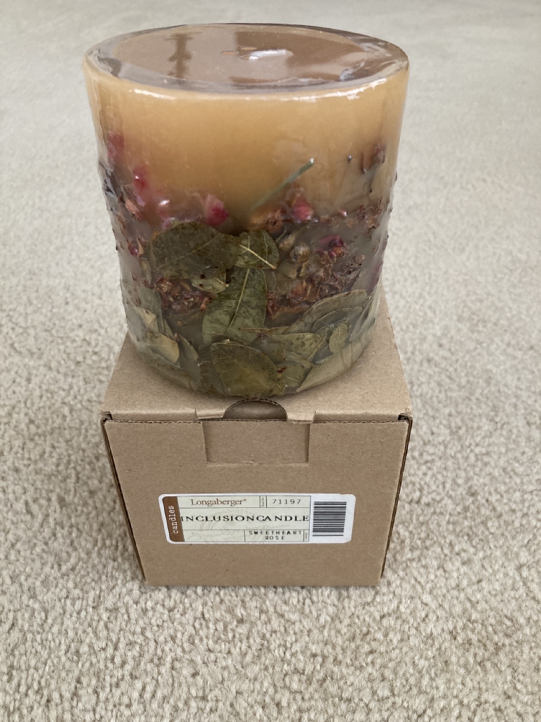 Longaberger Sweetheart Rose Inclusion Candle