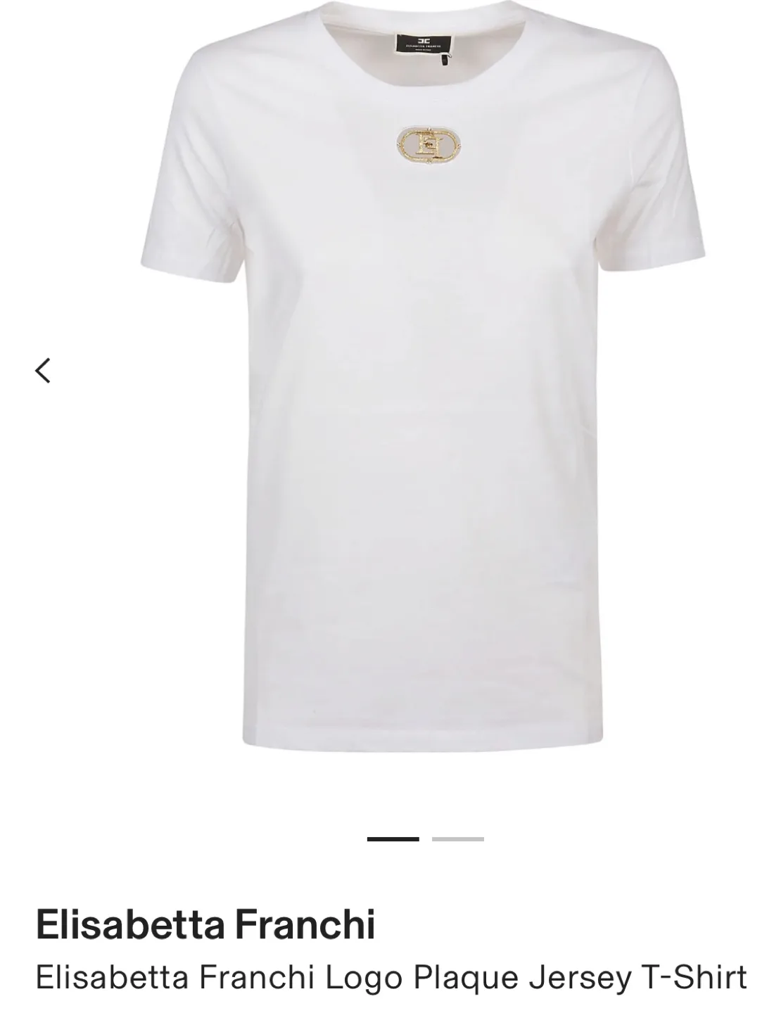 Elisabetta Franchi White Jersey T-Shirt with Logo Plaque image indicator(8)