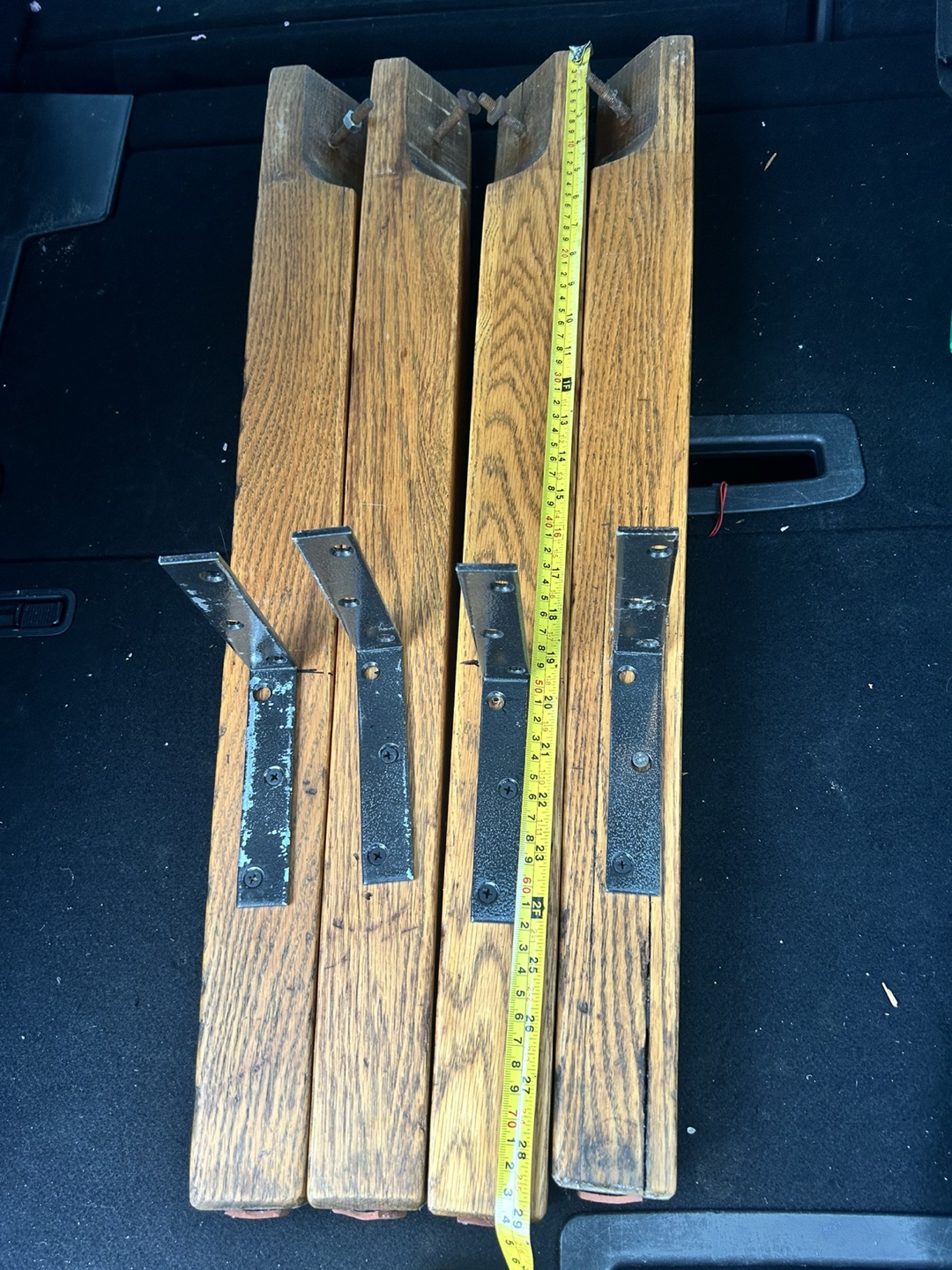 Vintage Wooden Table Legs with Brackets - photo 3