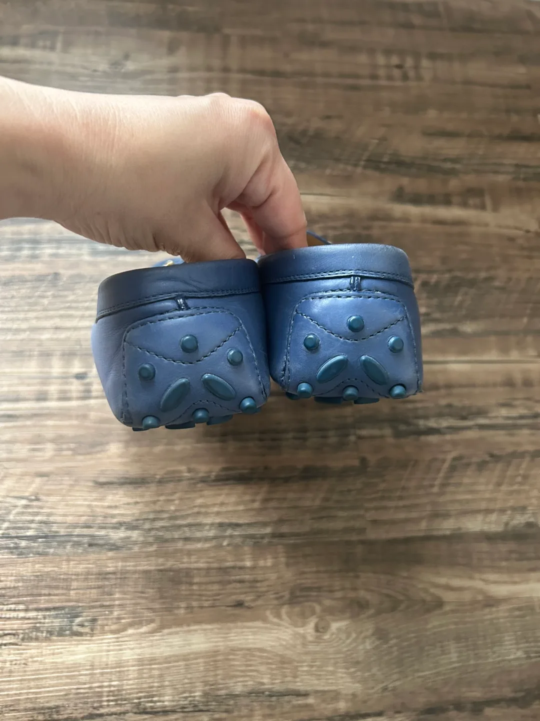 Ferragamo blue leather oxford loafers - Size 8 image indicator(5)