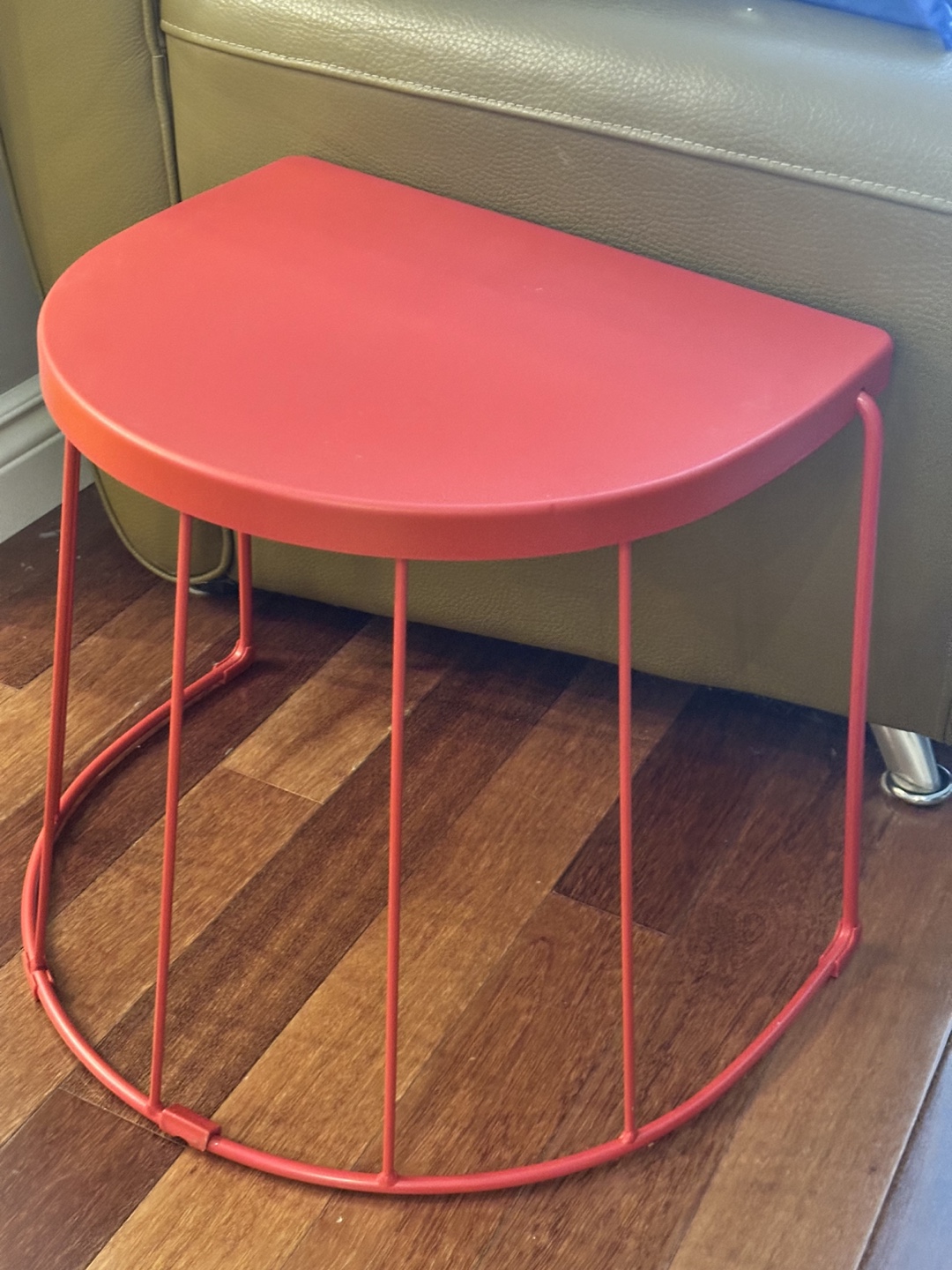 Red Half-Moon Side Table
