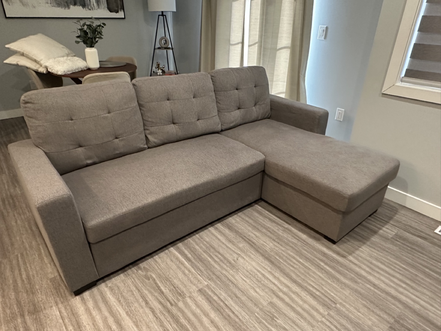 Grey Sectional Sofa bed with storage