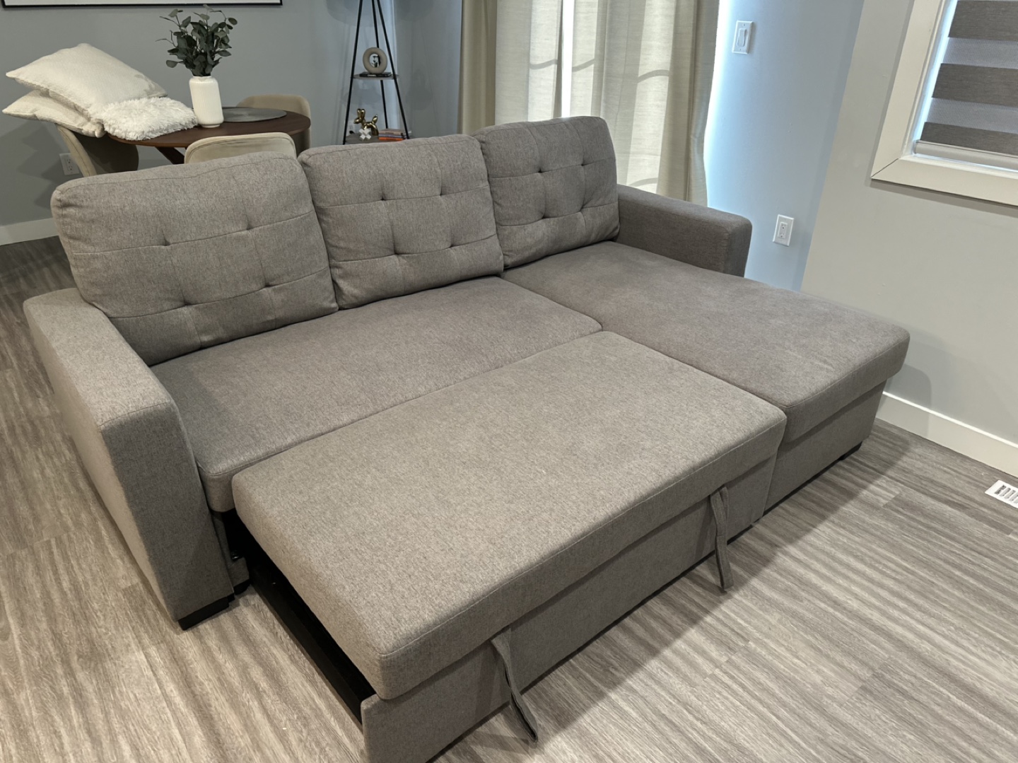Grey Sectional Sofa bed with storage - photo 2