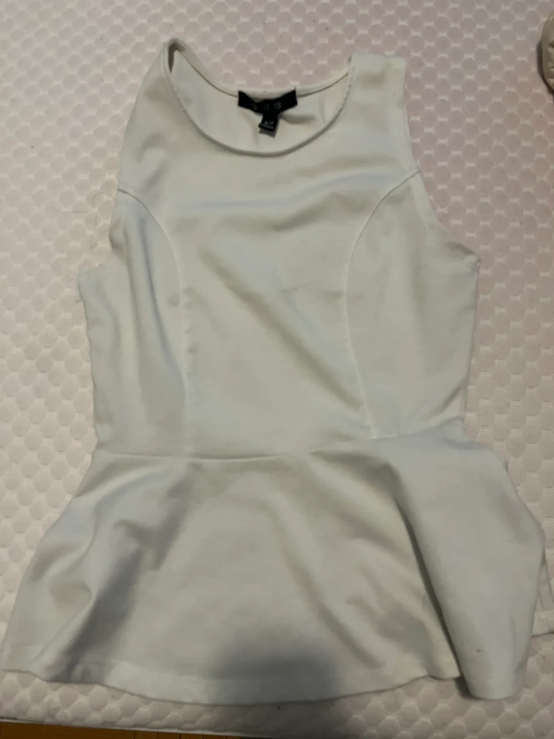 White Sleeveless Peplum Top #freecycle thumbnail