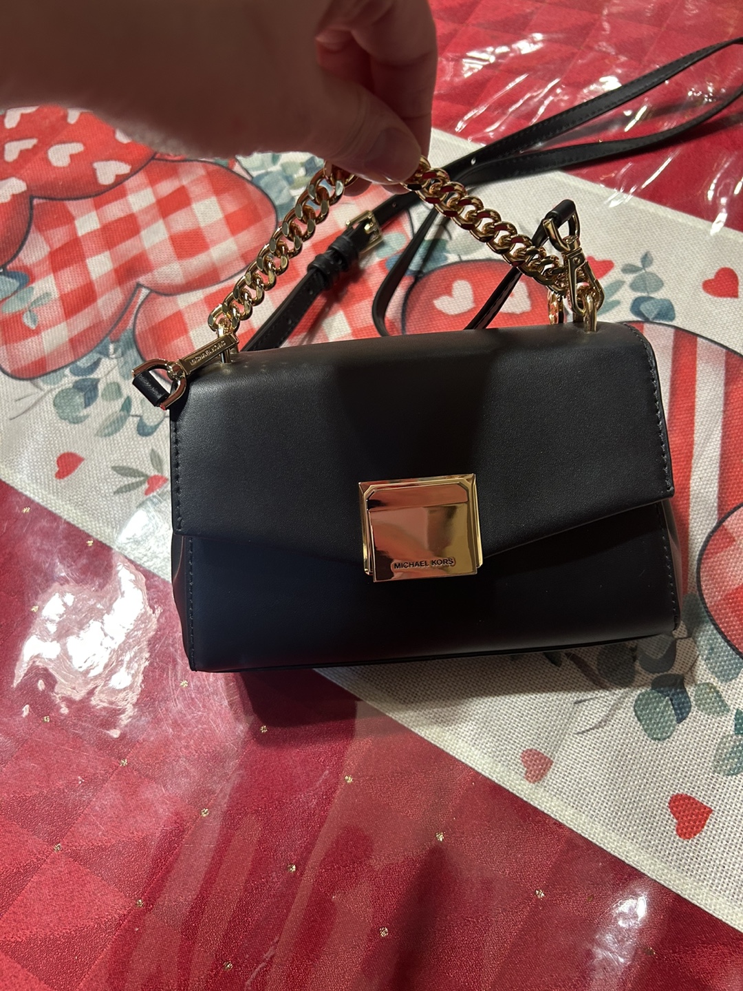 Michael Kors Black Leather Crossbody Bag