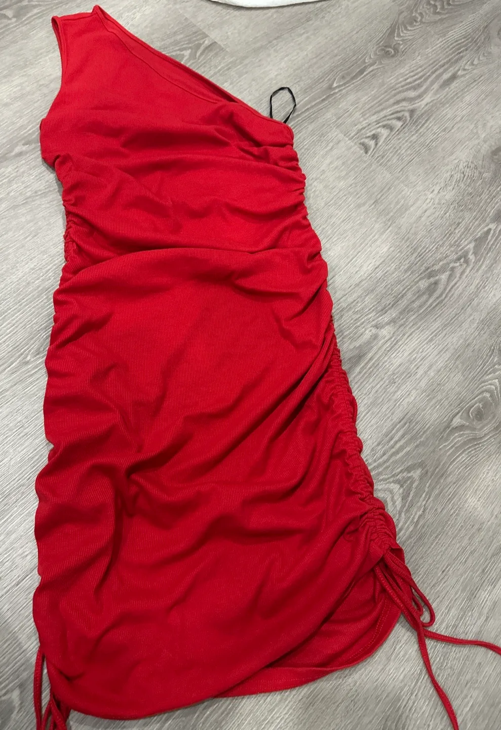Solid Color Asymmetrical Shoulder dress thumbnail