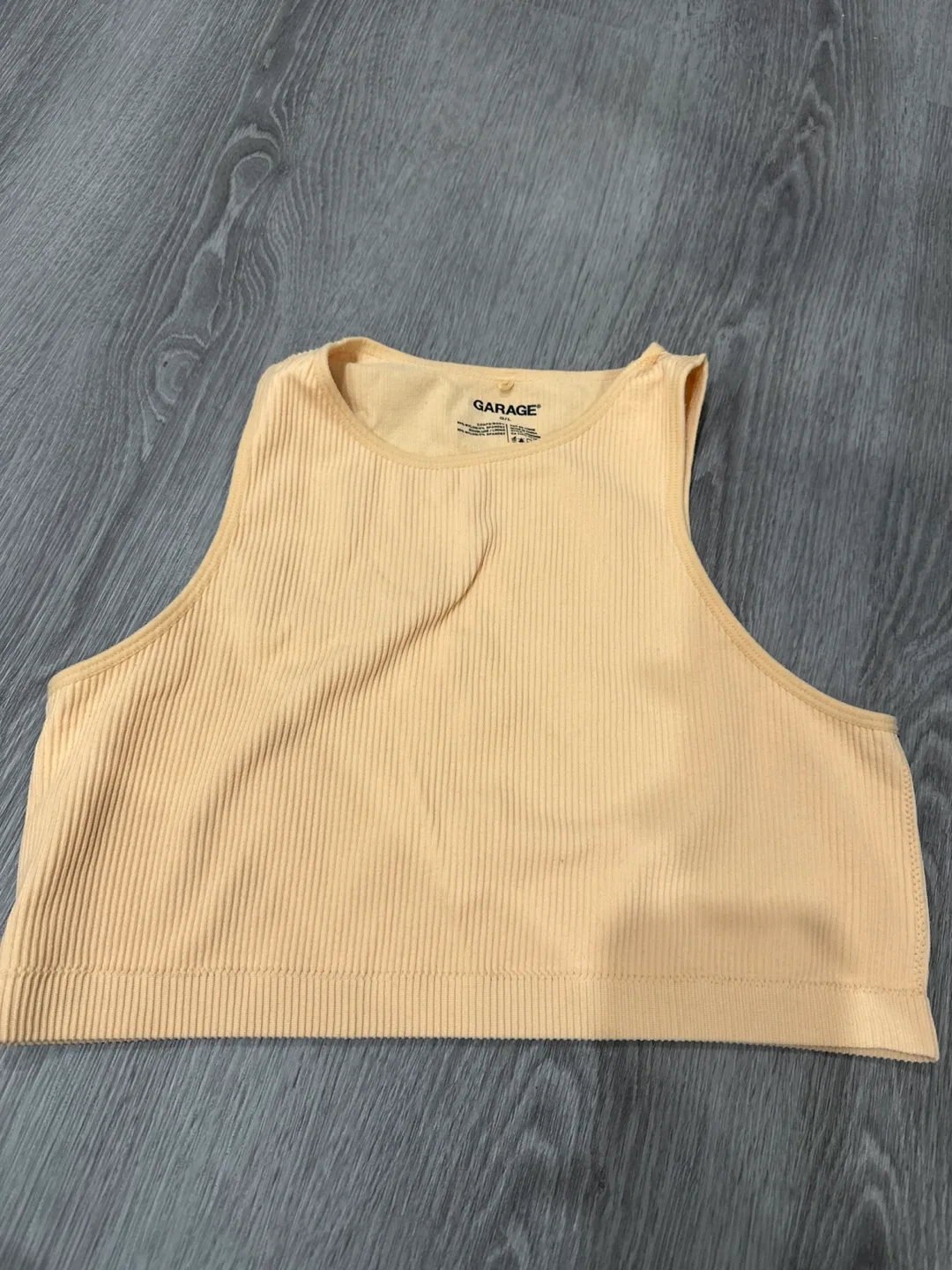 Garage Ribbed Tank Top - Pale Yellow thumbnail