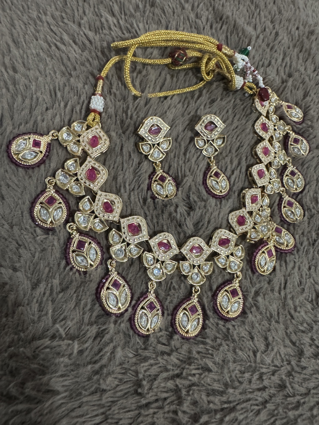 Meena  Kundan Necklace Set with Earrings - photo 2