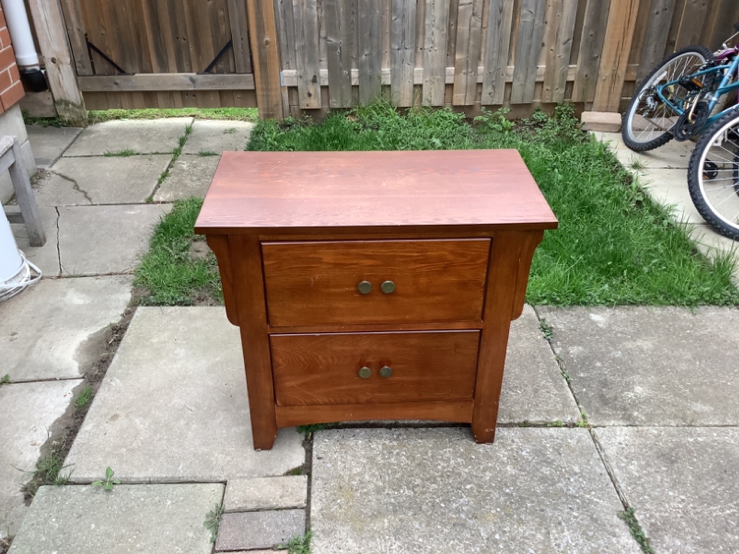 Two-Drawer Wooden Nightstand