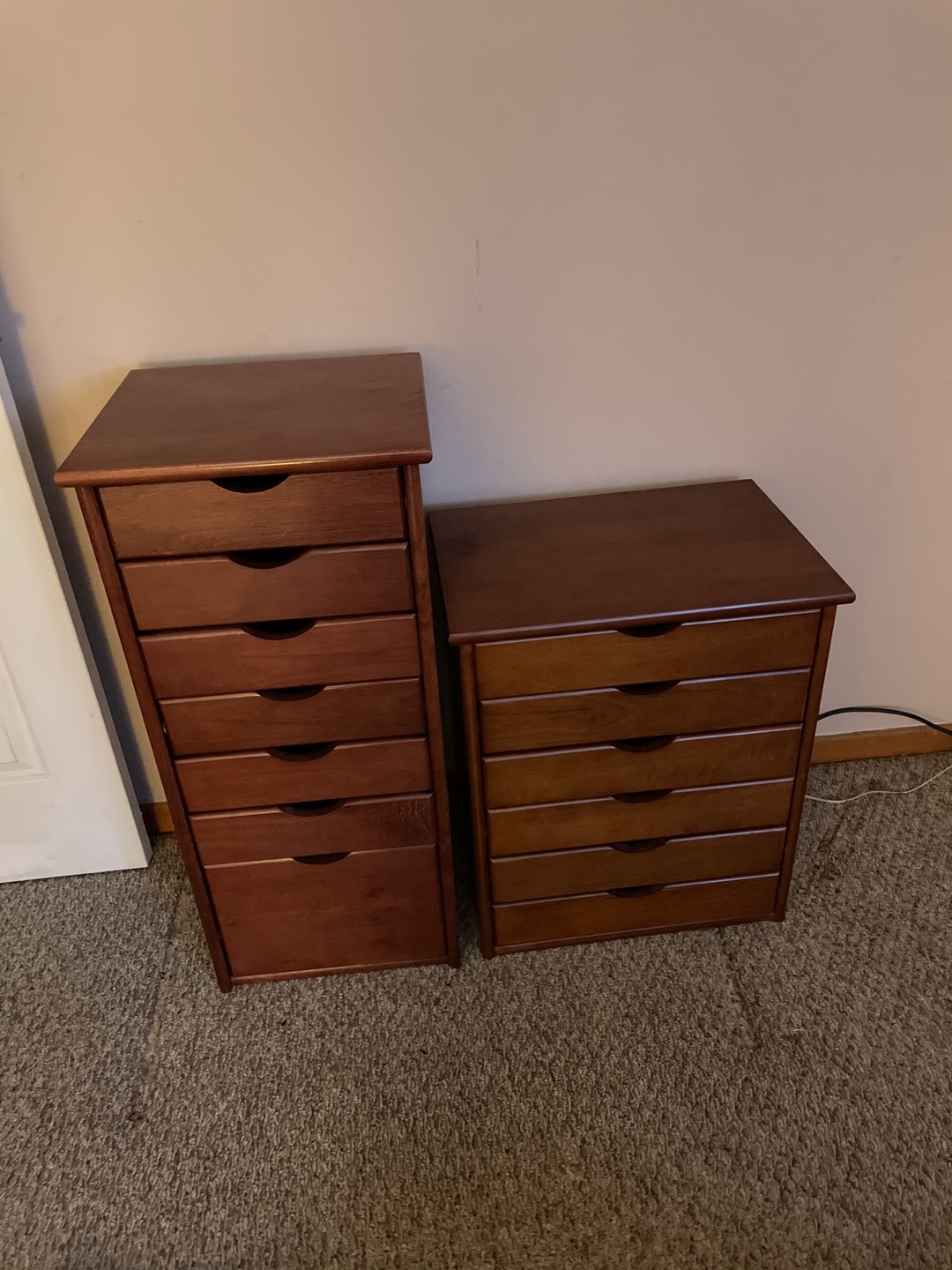 Set of 2 Wooden Drawer Cabinets
