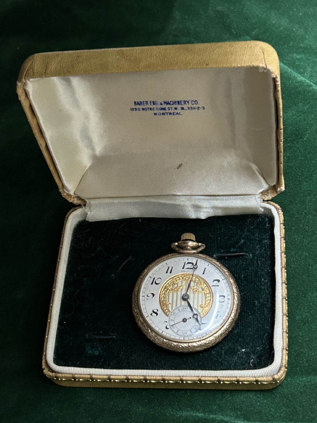 Antique Melwin Pocket Watch, 7 Jewels, Gold-Plated Case - photo 5