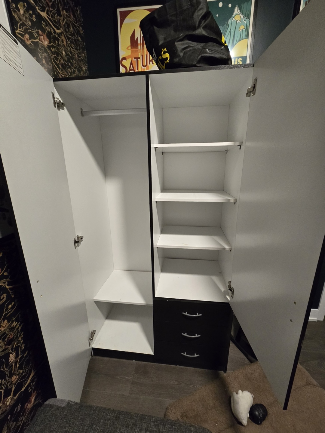 Double Door Wardrobe with Drawers - photo 2