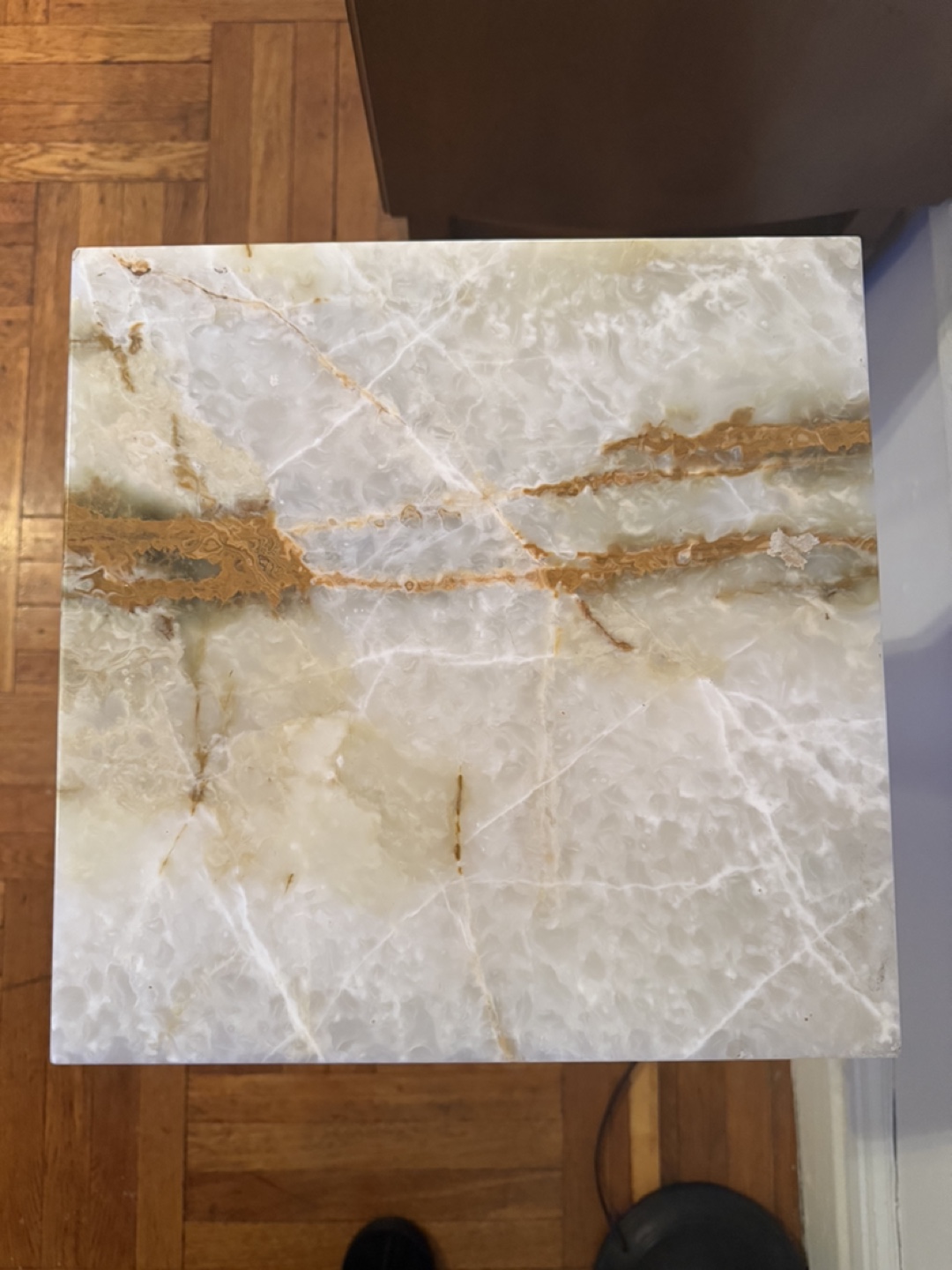 Antique Marble Top Brass side table - photo 3