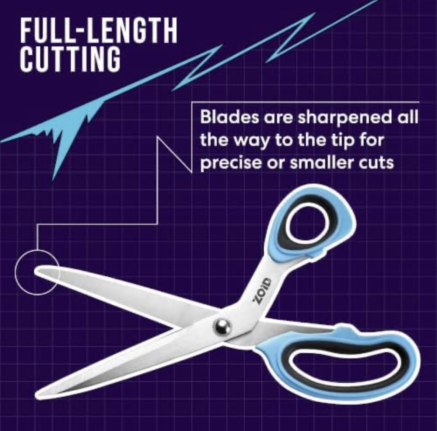 Zoid 9-inch Scissors - Comfortable Grip, Sharp Blades - photo 2