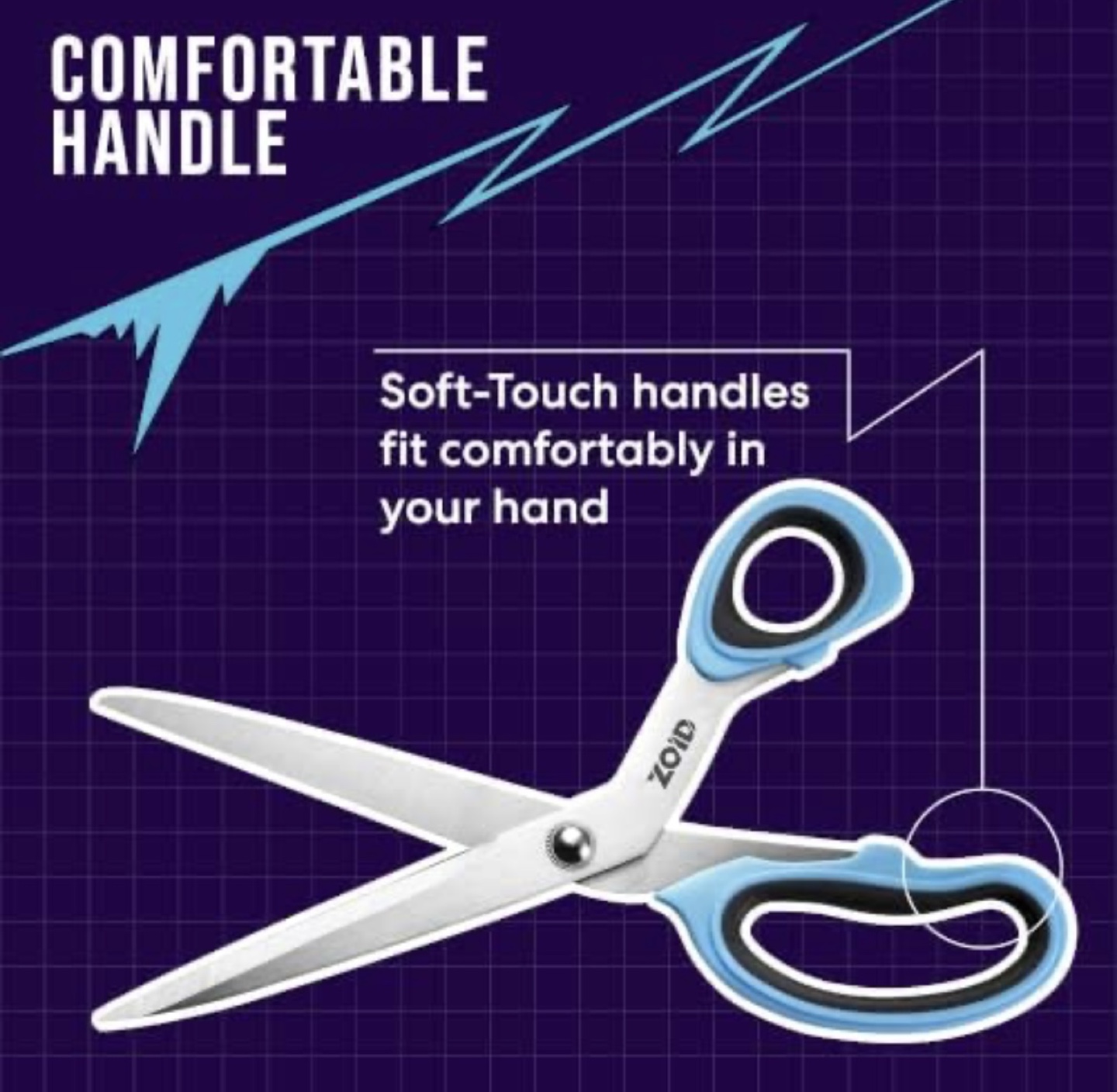 Zoid 9-inch Scissors - Comfortable Grip, Sharp Blades