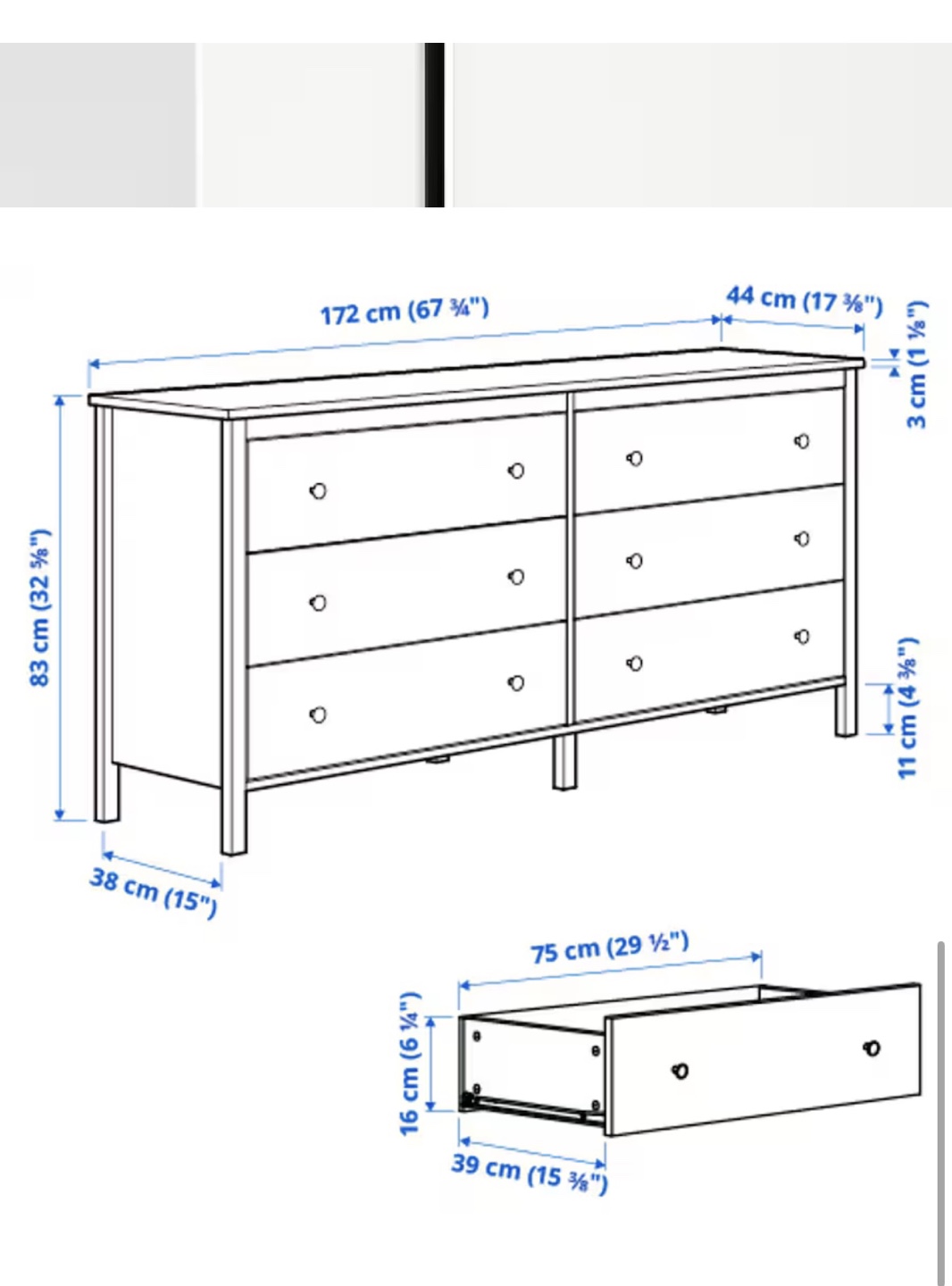 IKEA Koppang 6-Drawer Dresser - White - photo 5