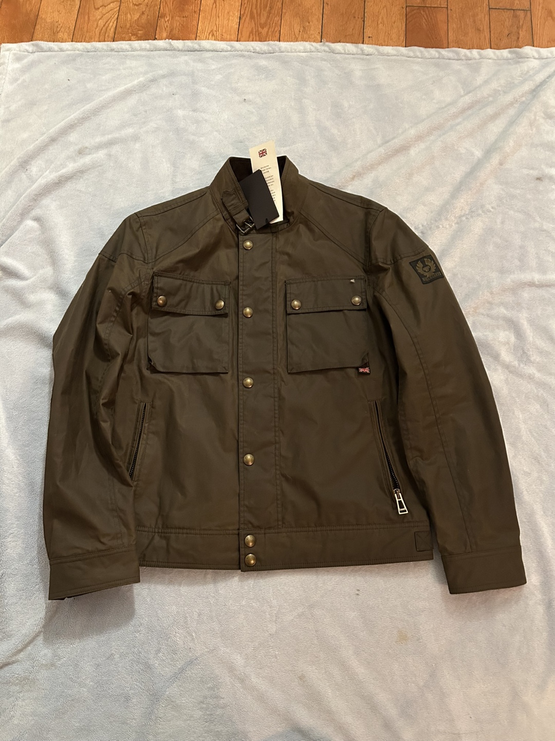 BELSTAFF waxed racemaster faded Olive jacket