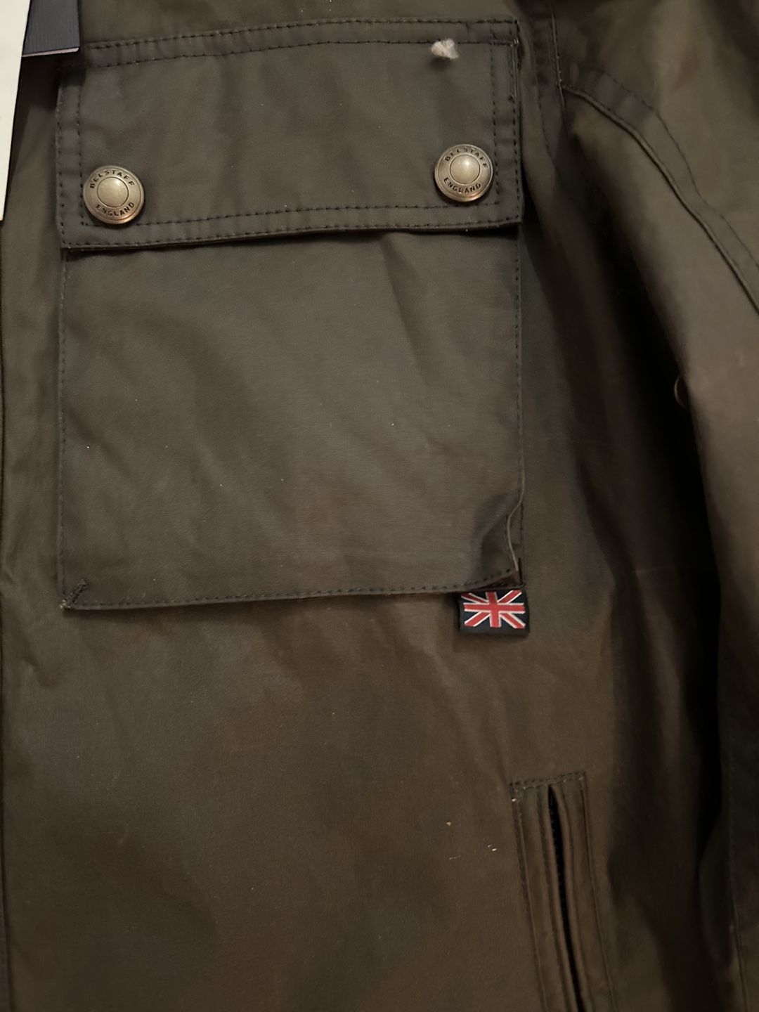 BELSTAFF waxed racemaster faded Olive jacket - photo 4
