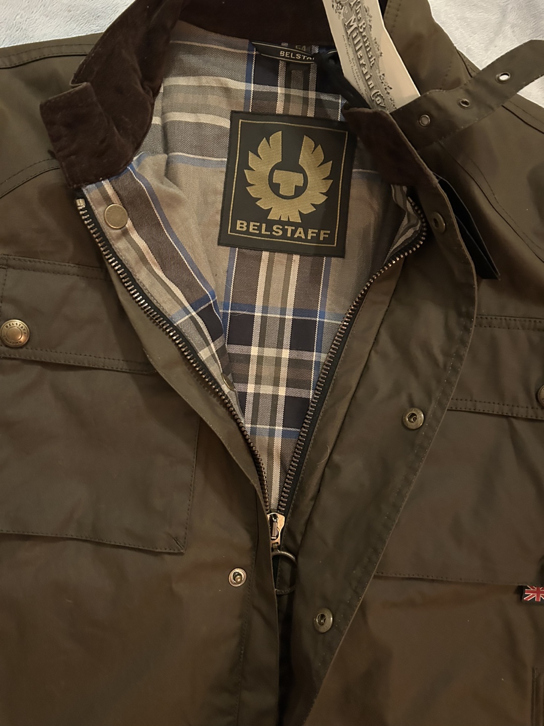 BELSTAFF waxed racemaster faded Olive jacket - photo 3
