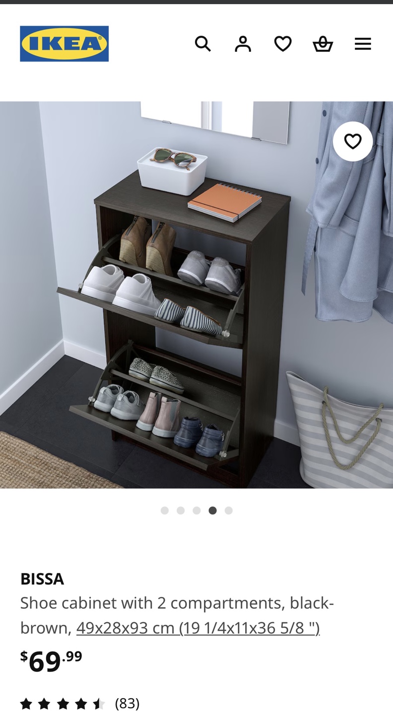 IKEA BISSA Shoe Cabinet - Black-Brown - photo 4