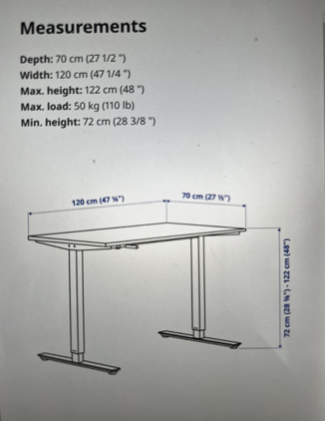 Adjustable Standing Desk - White - photo 4