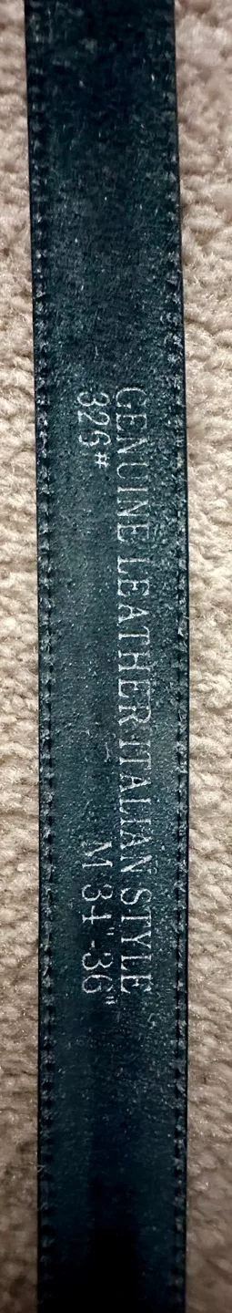 Men's Black Leather Belt with Silver Buckle image indicator(3)