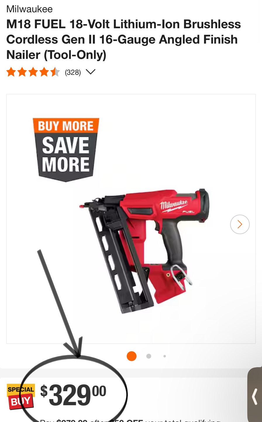 Milwaukee 16-Gauge Angled Finish Nailer With 2.0 Battery