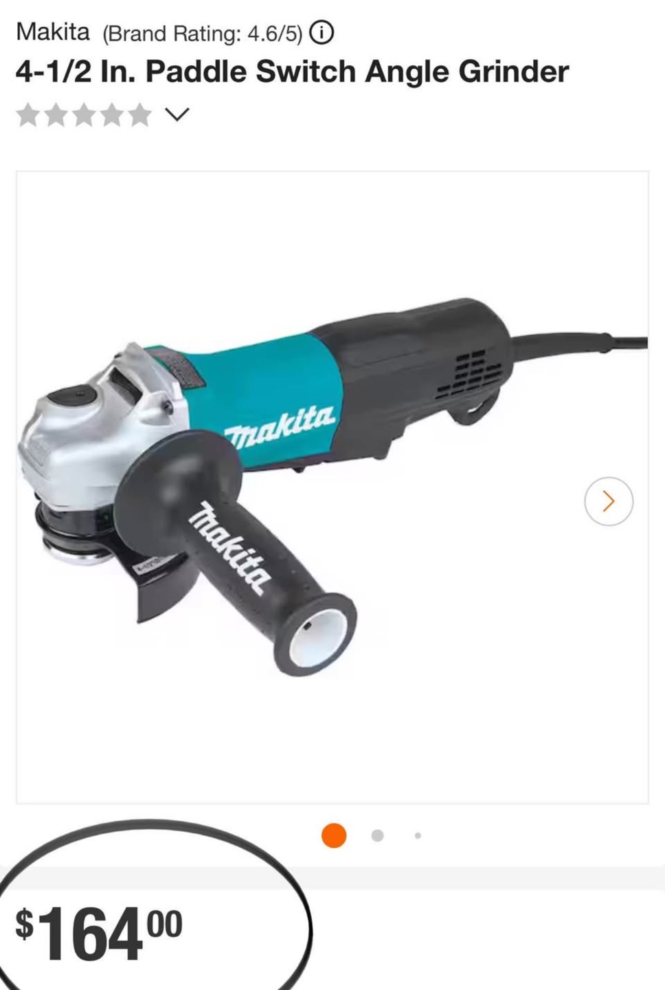 Makita 4-1/2 in. Paddle Switch Angle Grinder (NEW)