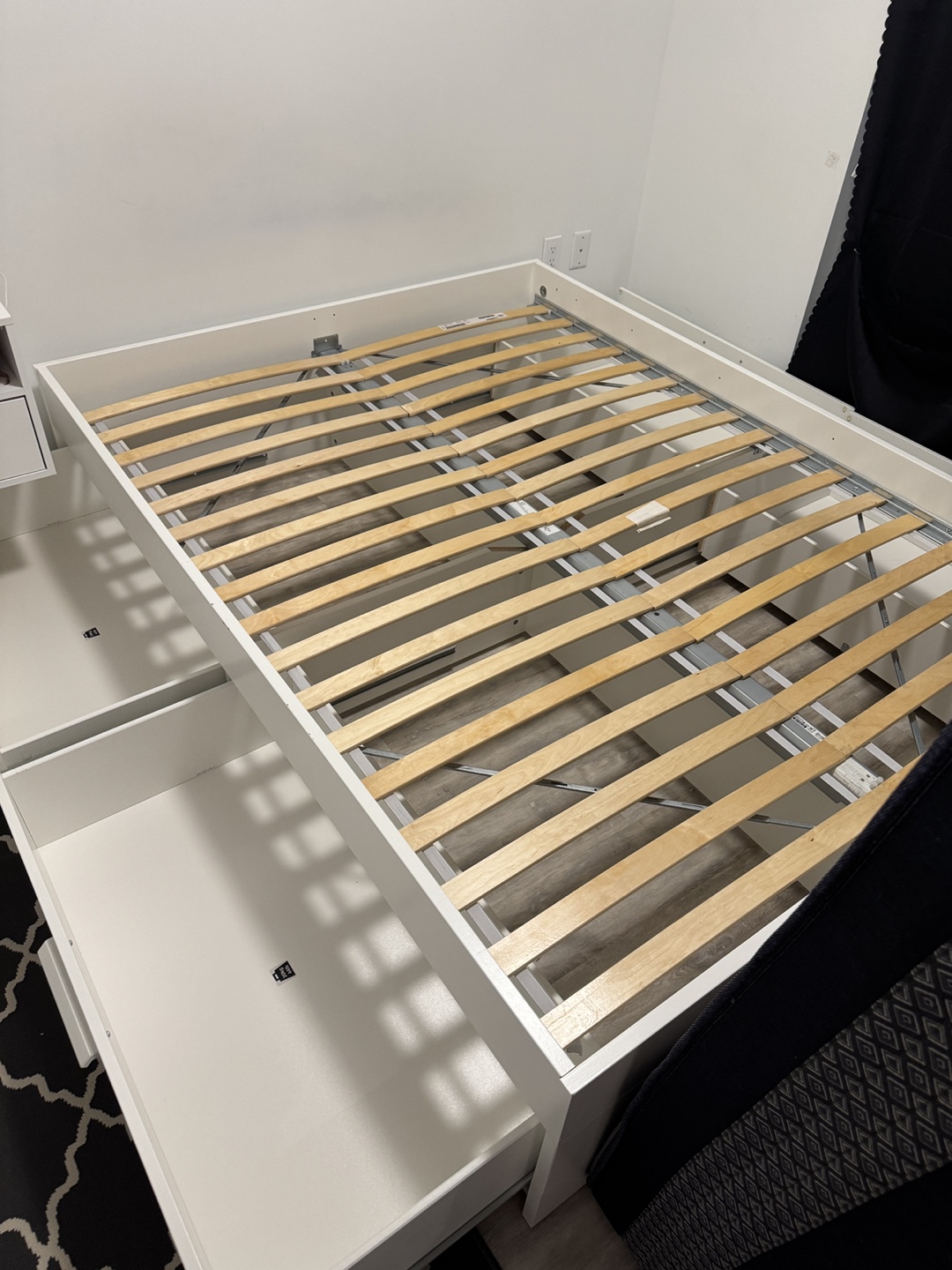 IKEA Brimnes White Queen Bed Frame with 4Drawers
