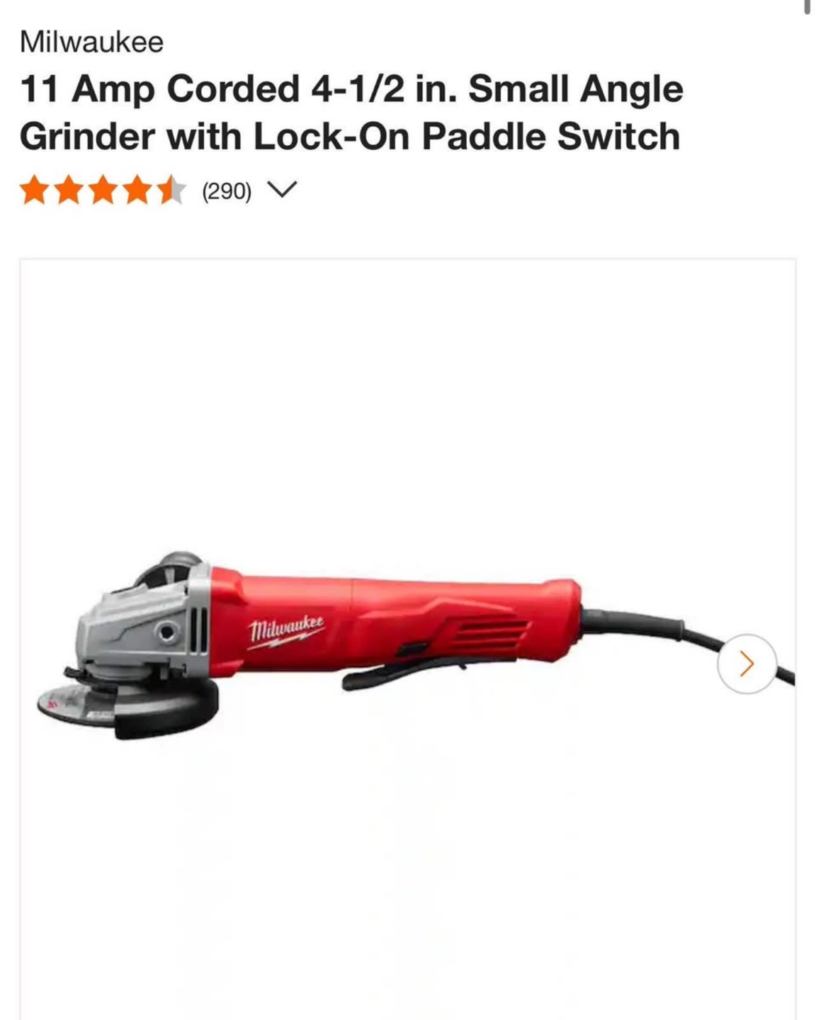 Milwaukee 4-1/2 in. Small Angle Grinder with Lock-On
