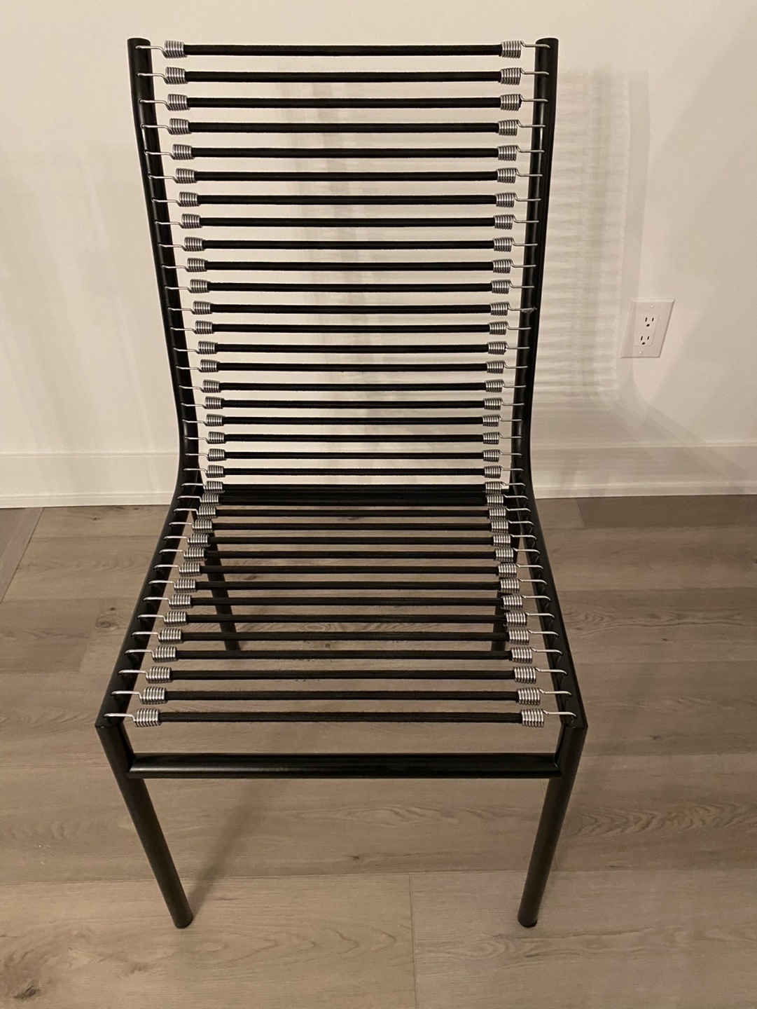 Modern Black Metal and Cord Chair - photo 2